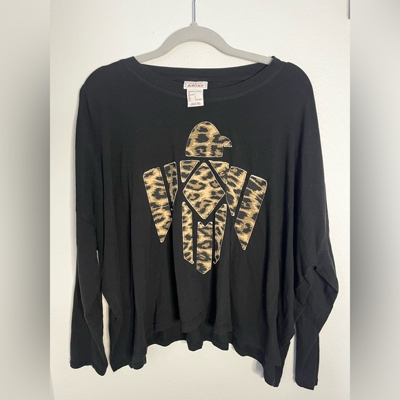 Ariat Leopard Thunderbird Long Sleeve Top – Size L ✨ - Picture 1 of 5